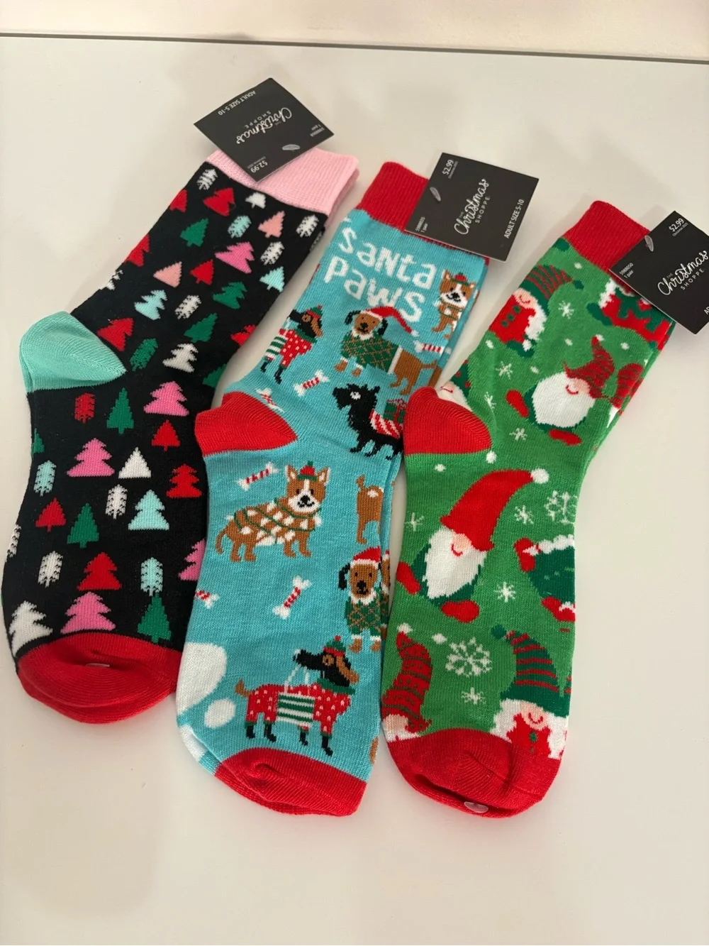 Christmas Crew Socks - Santa Paws & Holiday Trees
